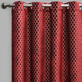 Central Geometric Cut Velvet Fabric - Moroccan Lattice Pattern, 54" X 96" (Sold By The Pair)