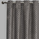 Central Geometric Cut Velvet Fabric - Moroccan Lattice Pattern, 54" X 96" (Sold By The Pair)