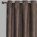 Central Geometric Cut Velvet Fabric - Moroccan Lattice Pattern, 54" X 96" (Sold By The Pair)