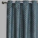 Central Geometric Cut Velvet Fabric - Moroccan Lattice Pattern, 54" X 96" (Sold By The Pair)
