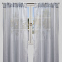 Champion Polyester Sheer Curtain Fabric - Metallic Linen Look, Transparent, 54" X 96", Rod Pocket, Set Of 2 (1 Pair)