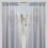 Champion Polyester Sheer Curtain Fabric - Metallic Linen Look, Transparent, 54" X 96", Rod Pocket, Set Of 2 (1 Pair)