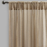 Clover Polyester Fabric - Metallic Floral Sheer, Beige, 54" X 96" (2 Panels)