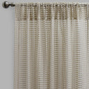 Clover Polyester Fabric - Metallic Floral Sheer, Beige, 54" X 96" (2 Panels)