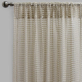 Clover Polyester Fabric - Metallic Floral Sheer, Beige, 54" X 96" (2 Panels)