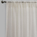 Clover Polyester Fabric - Metallic Floral Sheer, Beige, 54" X 96" (2 Panels)