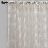 Clover Polyester Fabric - Metallic Floral Sheer, Beige, 54" X 96" (2 Panels)