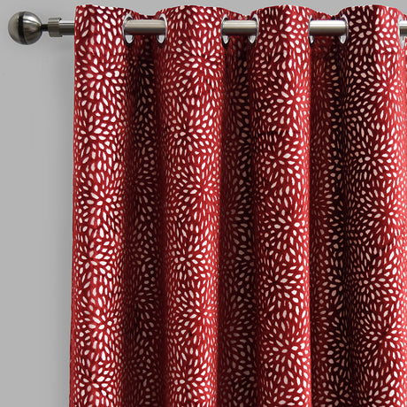 Codes Cut Velvet Curtain Fabric - Abstract Floral Look, 54" X 96", Grommet, Room Darkening (2 Panels)