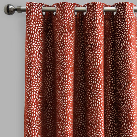 Codes Cut Velvet Curtain Fabric - Abstract Floral Look, 54" X 96", Grommet, Room Darkening (2 Panels)