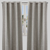 Colony Curtain Panels Polyester Fabric - Solid Linen Look Blackout, 50" X 84", Grommet, Latte, Gray, Teal, Sky (2 Panels)