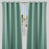 Colony Curtain Panels Polyester Fabric - Solid Linen Look Blackout, 50" X 84", Grommet, Latte, Gray, Teal, Sky (2 Panels)
