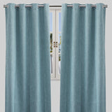 Colony Curtain Panels Polyester Fabric - Solid Linen Look Blackout, 50" X 84", Grommet, Latte, Gray, Teal, Sky (2 Panels)