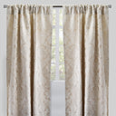 Georgina Curtain Panels Polyester Fabric - Traditional Damask Floral Cut Velvet Jacquard, 54" X 96", Rod Pocket, Room Darkening (1 Pair)
