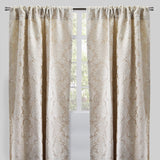 Georgina Curtain Panels Polyester Fabric - Traditional Damask Floral Cut Velvet Jacquard, 54" X 96", Rod Pocket, Room Darkening (1 Pair)
