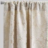 Georgina Curtain Panels Polyester Fabric - Traditional Damask Floral Cut Velvet Jacquard, 54" X 96", Rod Pocket, Room Darkening (1 Pair)