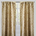 Georgina Curtain Panels Polyester Fabric - Traditional Damask Floral Cut Velvet Jacquard, 54" X 96", Rod Pocket, Room Darkening (1 Pair)