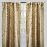 Georgina Curtain Panels Polyester Fabric - Traditional Damask Floral Cut Velvet Jacquard, 54" X 96", Rod Pocket, Room Darkening (1 Pair)