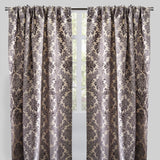 Georgina Curtain Panels Polyester Fabric - Traditional Damask Floral Cut Velvet Jacquard, 54" X 96", Rod Pocket, Room Darkening (1 Pair)