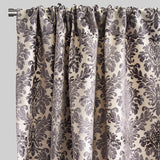 Georgina Curtain Panels Polyester Fabric - Traditional Damask Floral Cut Velvet Jacquard, 54" X 96", Rod Pocket, Room Darkening (1 Pair)