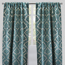 Georgina Curtain Panels Polyester Fabric - Traditional Damask Floral Cut Velvet Jacquard, 54" X 96", Rod Pocket, Room Darkening (1 Pair)