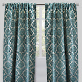 Georgina Curtain Panels Polyester Fabric - Traditional Damask Floral Cut Velvet Jacquard, 54" X 96", Rod Pocket, Room Darkening (1 Pair)