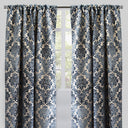 Georgina Curtain Panels Polyester Fabric - Traditional Damask Floral Cut Velvet Jacquard, 54" X 96", Rod Pocket, Room Darkening (1 Pair)