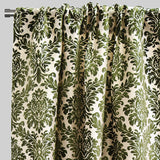Georgina Curtain Panels Polyester Fabric - Traditional Damask Floral Cut Velvet Jacquard, 54" X 96", Rod Pocket, Room Darkening (1 Pair)