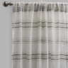 Giorgio Linen Look Polyester Fabric - Metallic Striped Sheer, 54" X 96", Spa, Gray, Beige (2 Panels)