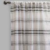 Giorgio Linen Look Polyester Fabric - Metallic Striped Sheer, 54" X 96", Spa, Gray, Beige (2 Panels)
