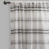 Giorgio Linen Look Polyester Fabric - Metallic Striped Sheer, 54" X 96", Spa, Gray, Beige (2 Panels)