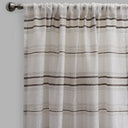 Giorgio Linen Look Polyester Fabric - Metallic Striped Sheer, 54" X 96", Spa, Gray, Beige (2 Panels)