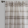 Giorgio Linen Look Polyester Fabric - Metallic Striped Sheer, 54" X 96", Spa, Gray, Beige (2 Panels)