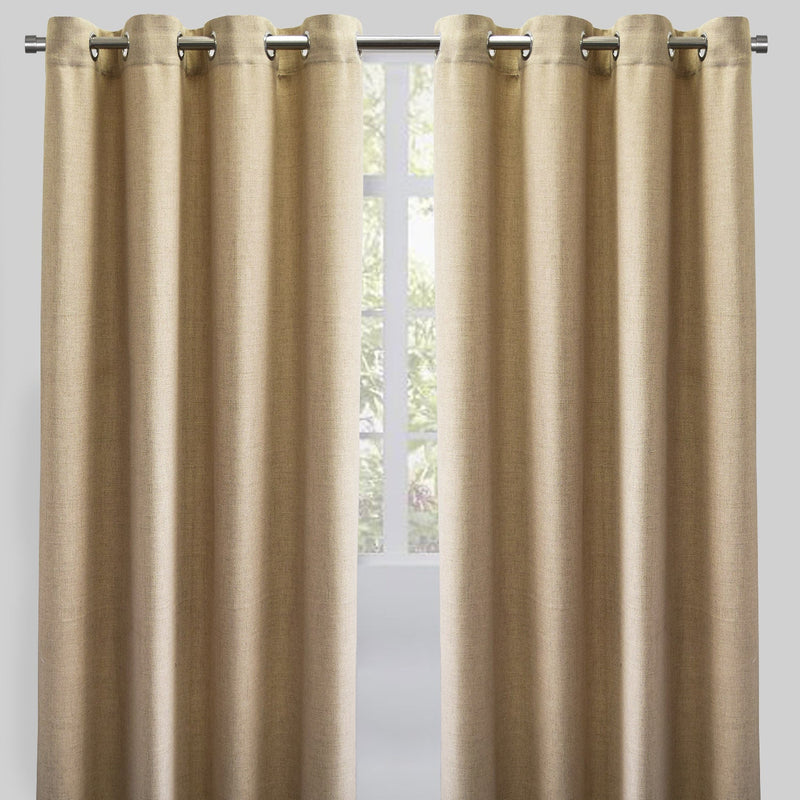Halsey Polyester Fabric - Solid Textured Linen Look, 54" X 96" (Set Of 2)