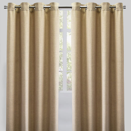 Halsey Polyester Fabric - Solid Textured Linen Look, 54" X 96" (Set Of 2)