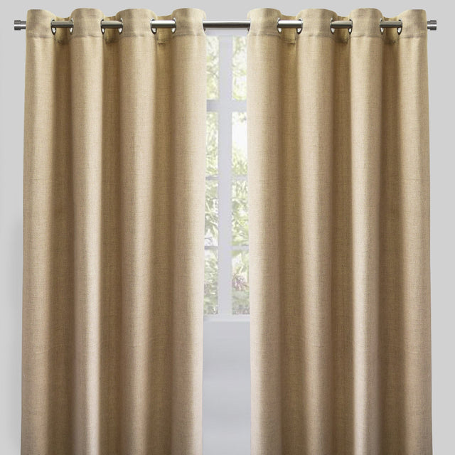 Halsey Polyester Fabric - Solid Textured Linen Look, 54" X 96" (Set Of 2)