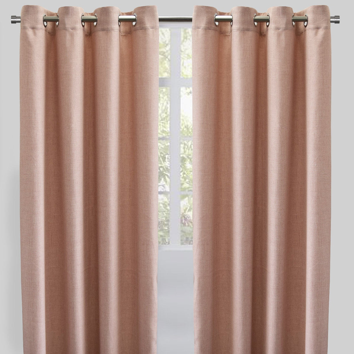 Halsey Polyester Fabric - Solid Textured Linen Look, 54" X 96" (Set Of 2)