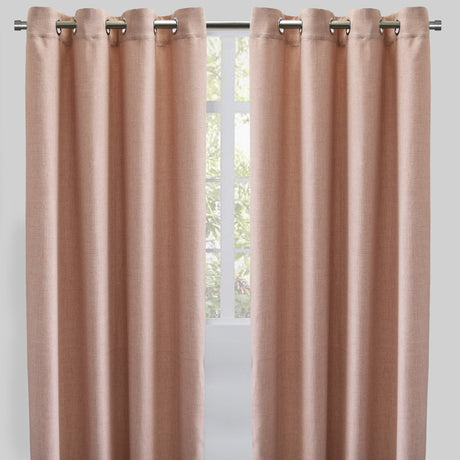 Halsey Polyester Fabric - Solid Textured Linen Look, 54" X 96" (Set Of 2)