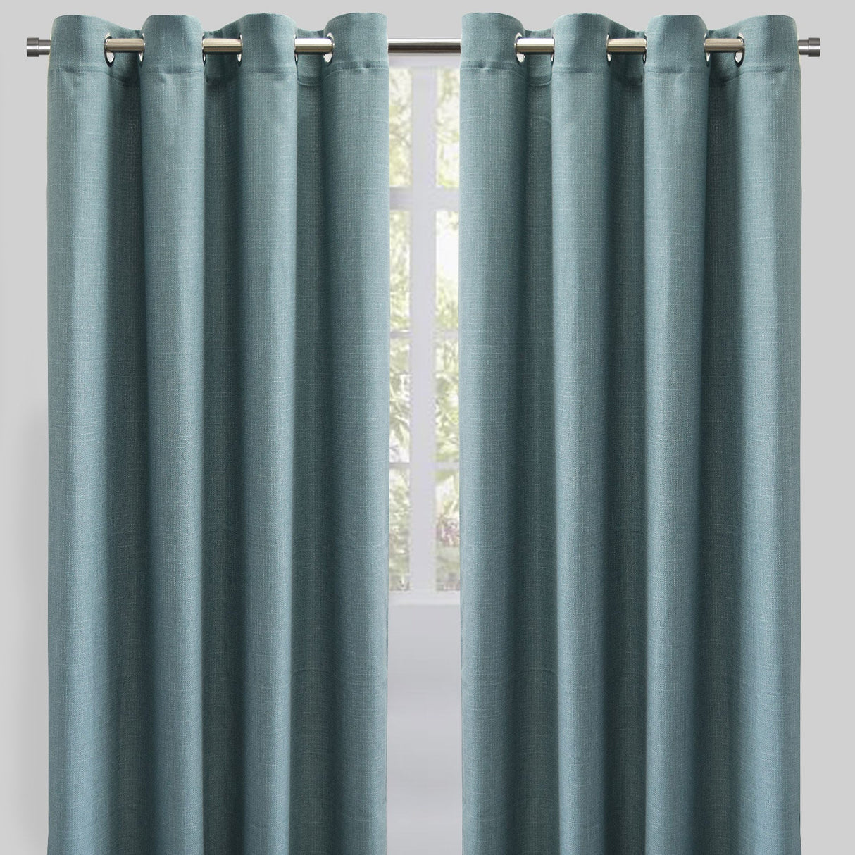 Halsey Polyester Fabric - Solid Textured Linen Look, 54" X 96" (Set Of 2)
