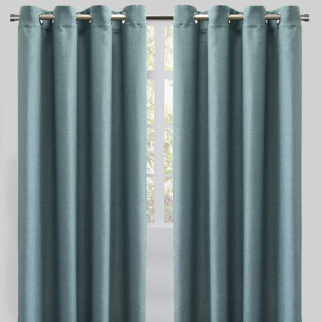 Halsey Polyester Fabric - Solid Textured Linen Look, 54" X 96" (Set Of 2)
