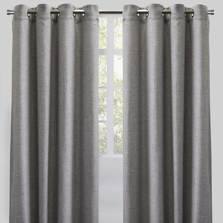 Halsey Polyester Fabric - Solid Textured Linen Look, 54" X 96" (Set Of 2)