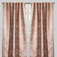 Katherine Traditional Jacquard Polyester Fabric - Textured Damask Faux Silk, Room Darkening, 54" X 96", Rod Pocket - Back Tab (1 Pair)