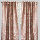 Katherine Traditional Jacquard Polyester Fabric - Textured Damask Faux Silk, Room Darkening, 54" X 96", Rod Pocket - Back Tab (1 Pair)