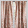 Katherine Traditional Jacquard Polyester Fabric - Textured Damask Faux Silk, Room Darkening, 54" X 96", Rod Pocket - Back Tab (1 Pair)