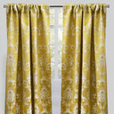 Katherine Traditional Jacquard Polyester Fabric - Textured Damask Faux Silk, Room Darkening, 54" X 96", Rod Pocket - Back Tab (1 Pair)