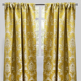 Katherine Traditional Jacquard Polyester Fabric - Textured Damask Faux Silk, Room Darkening, 54" X 96", Rod Pocket - Back Tab (1 Pair)
