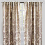 Katherine Traditional Jacquard Polyester Fabric - Textured Damask Faux Silk, Room Darkening, 54" X 96", Rod Pocket - Back Tab (1 Pair)