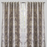 Katherine Traditional Jacquard Polyester Fabric - Textured Damask Faux Silk, Room Darkening, 54" X 96", Rod Pocket - Back Tab (1 Pair)