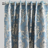 Katherine Traditional Jacquard Polyester Fabric - Textured Damask Faux Silk, Room Darkening, 54" X 96", Rod Pocket - Back Tab (1 Pair)