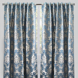 Katherine Traditional Jacquard Polyester Fabric - Textured Damask Faux Silk, Room Darkening, 54" X 96", Rod Pocket - Back Tab (1 Pair)