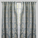 Katherine Traditional Jacquard Polyester Fabric - Textured Damask Faux Silk, Room Darkening, 54" X 96", Rod Pocket - Back Tab (1 Pair)